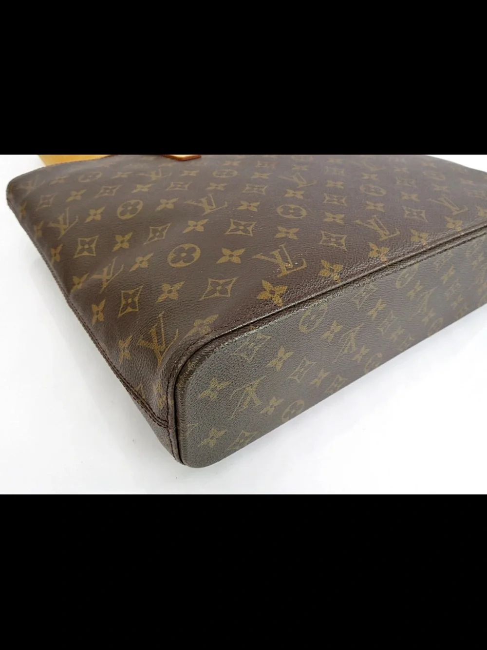 Louis Vuitton Brown Monogram Canvas Tote with Yellow Leather Straps